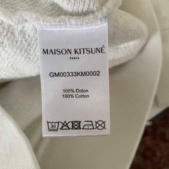 Maison Kitsune FOX HEAD PATCH CLASSIC SWEATSHIRT Men’s Size: XS White Flawed - Picture 7 of 12